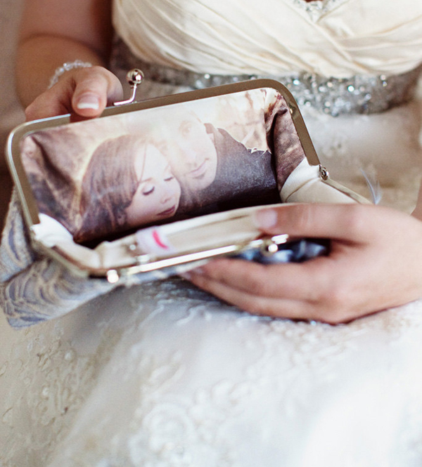 personalized bride clutch lining