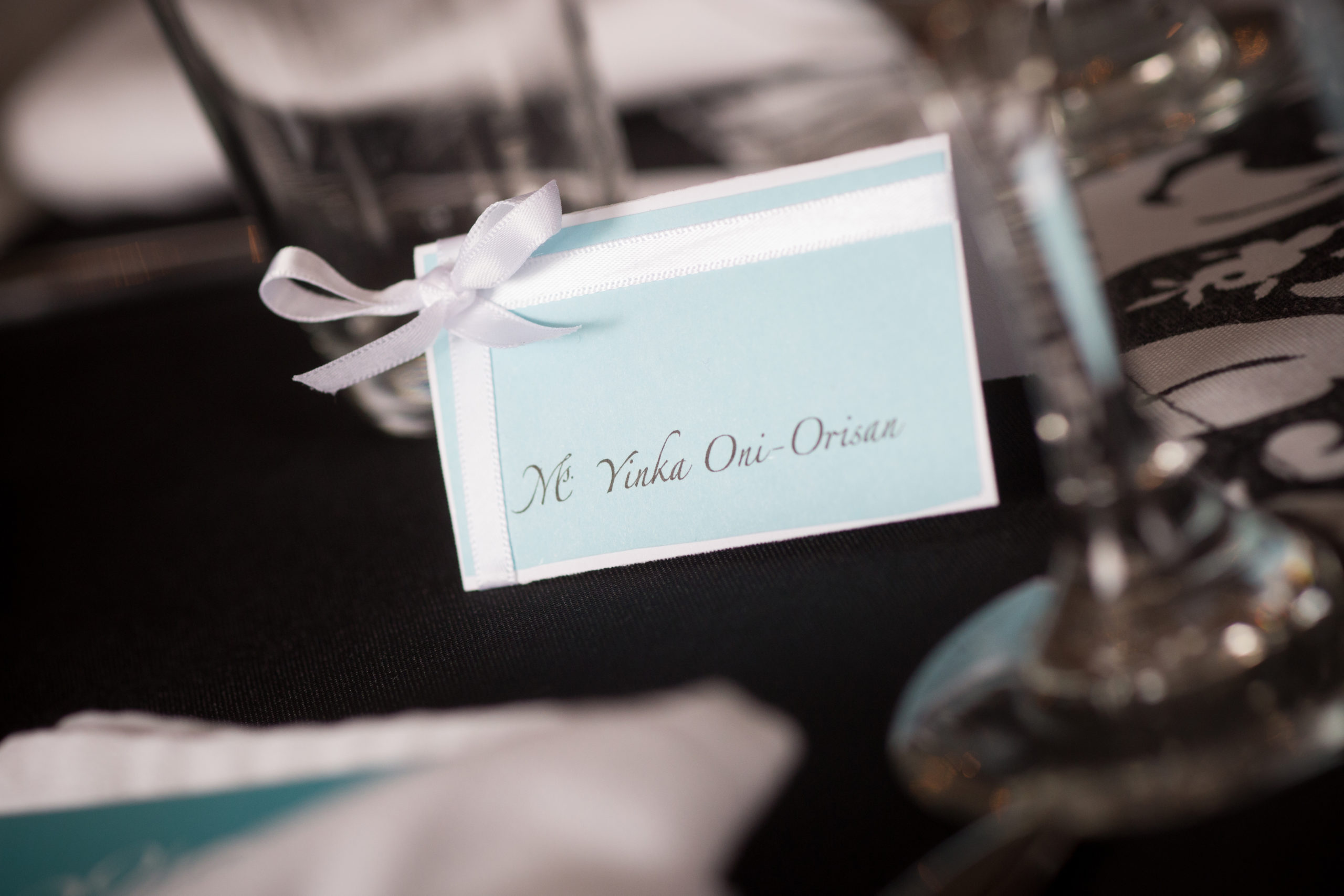 Tiffany themed place cards